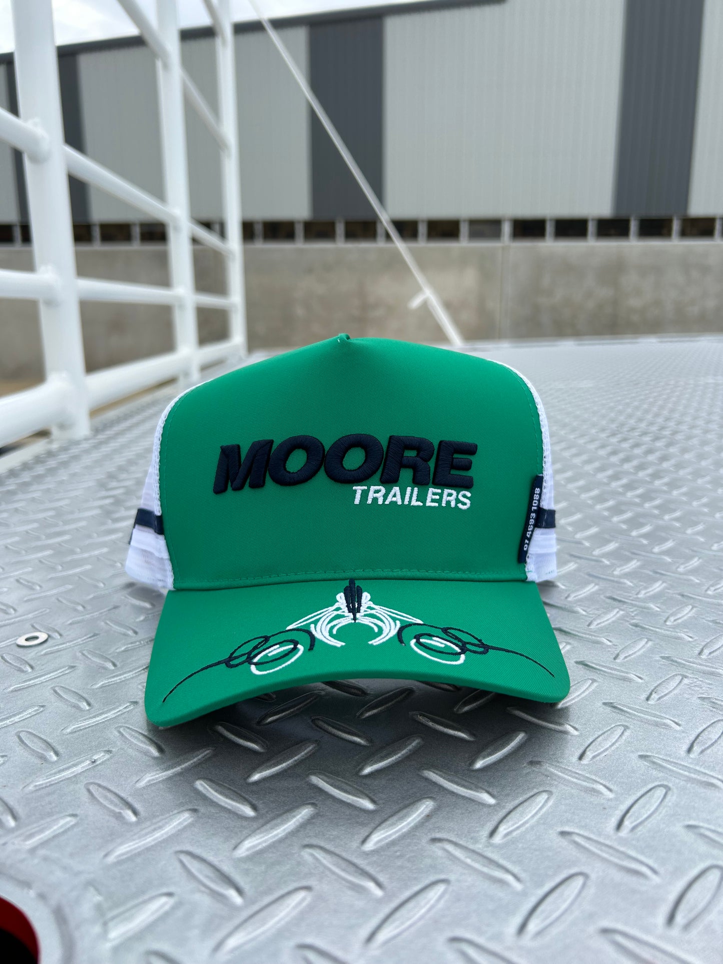 Green Trucker Cap W/Scroll