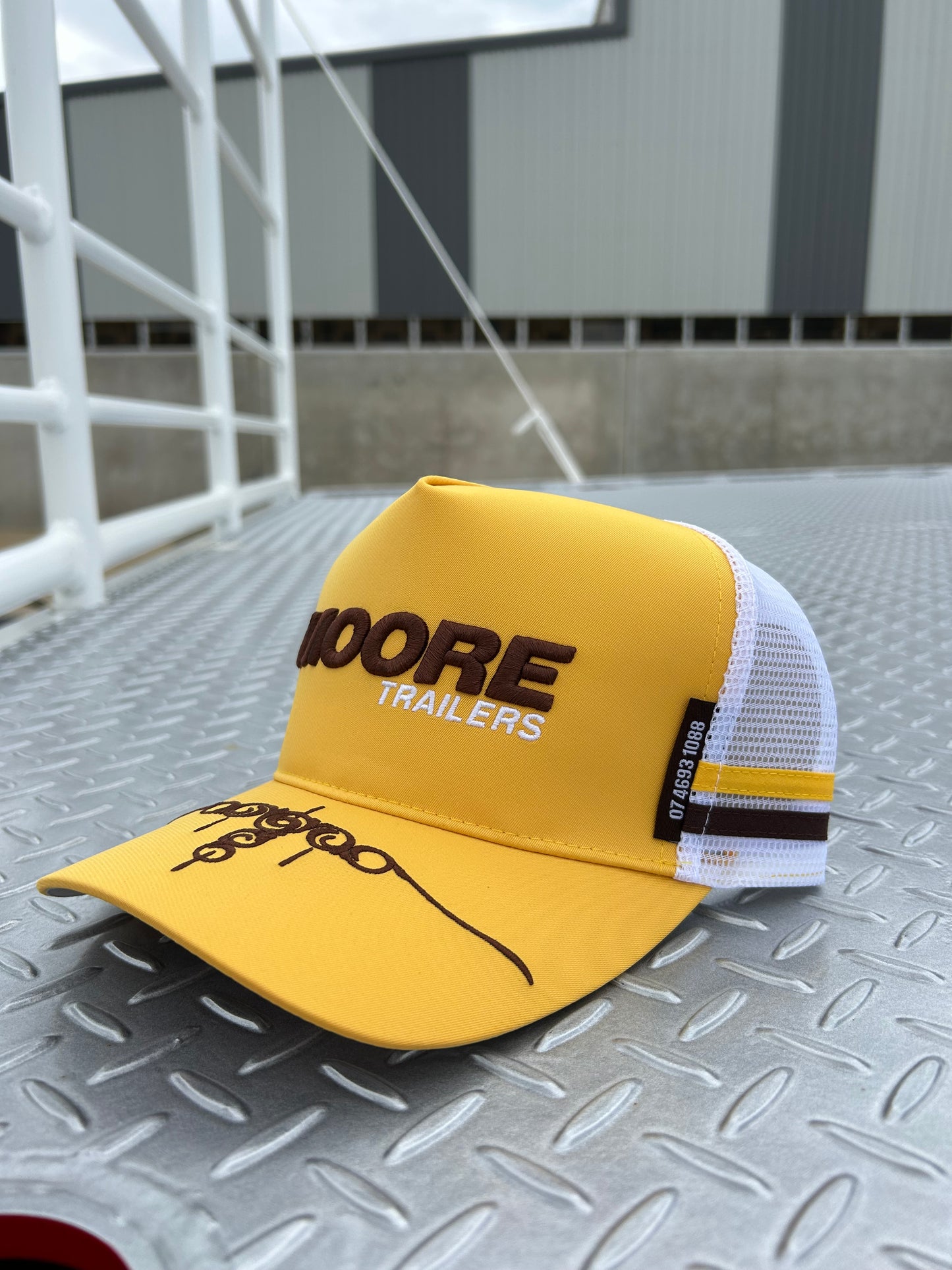 Yellow Trucker Cap W/Scroll