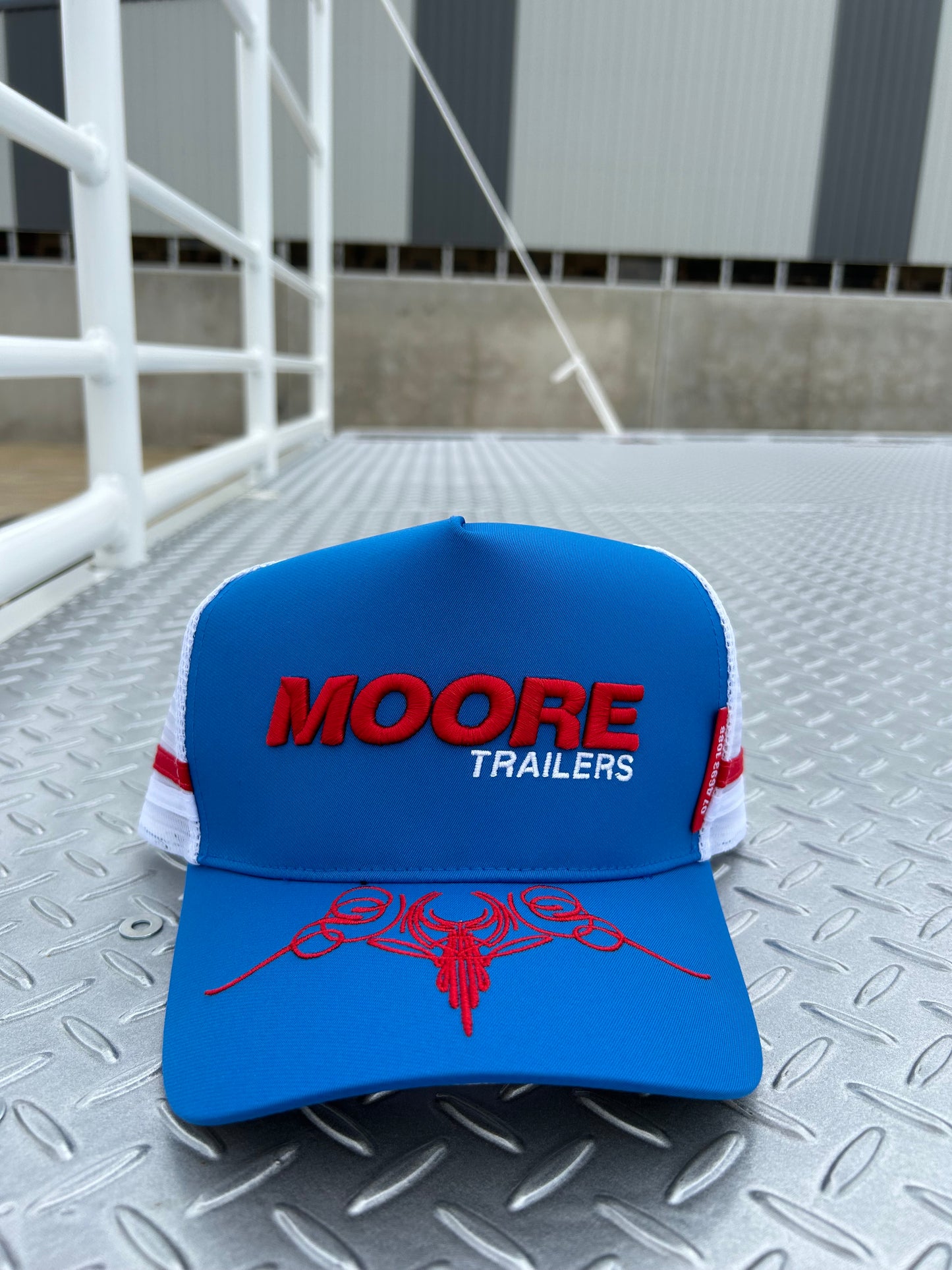 Sky Blue Trucker Cap W/Scroll