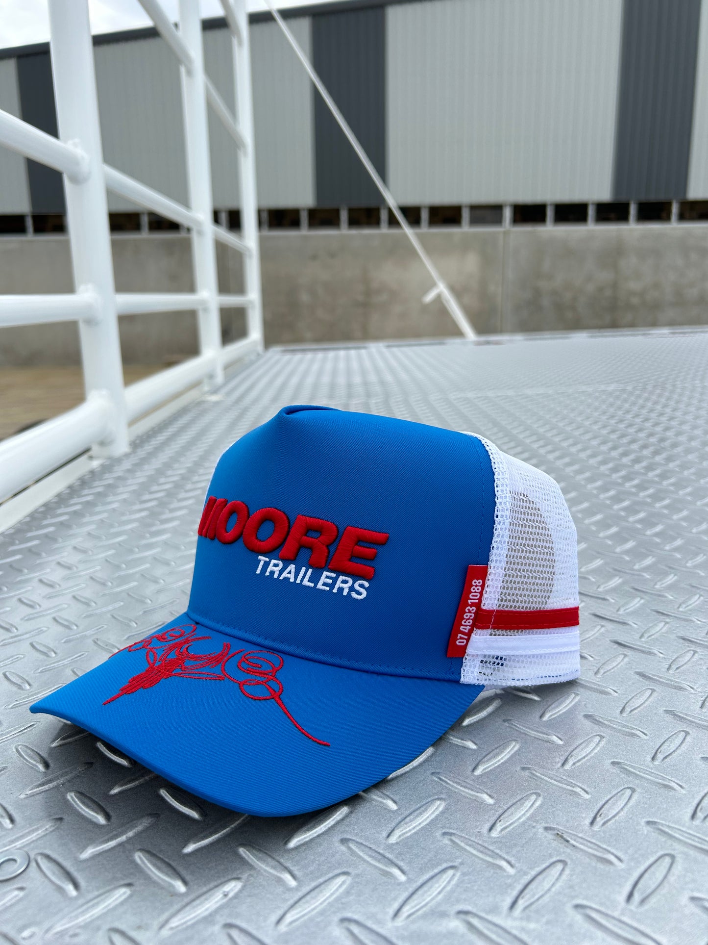 Sky Blue Trucker Cap W/Scroll