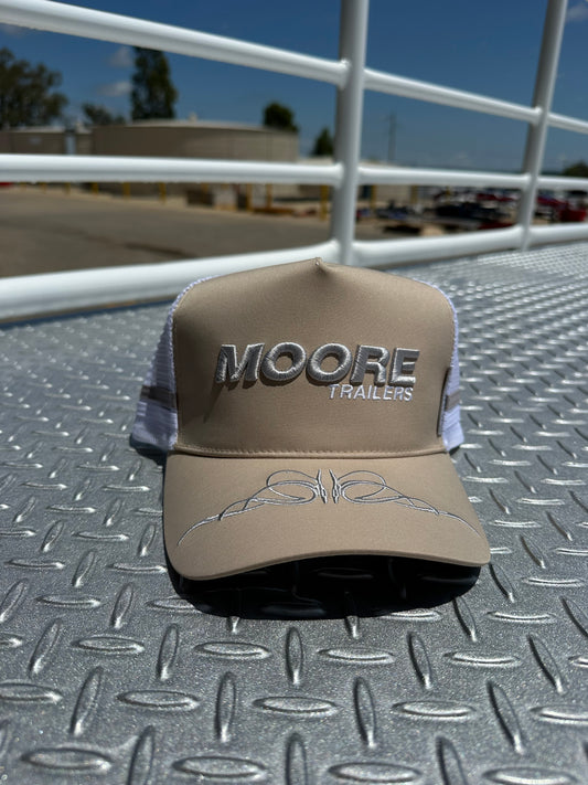 Cream Trucker Cap W/Scroll