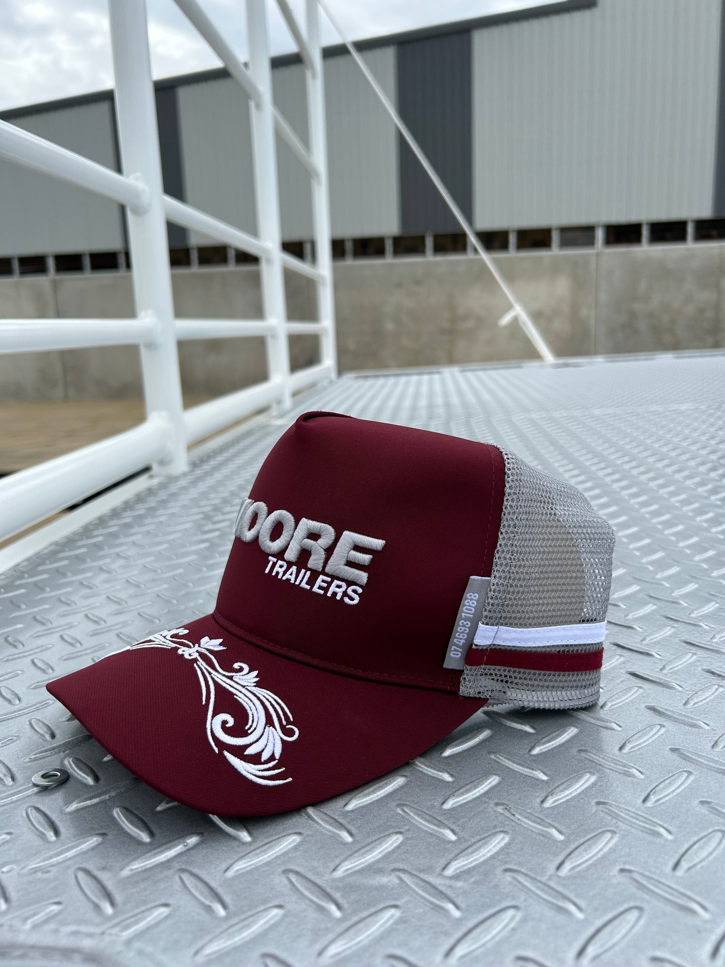 Maroon Trucker Cap W/Scroll
