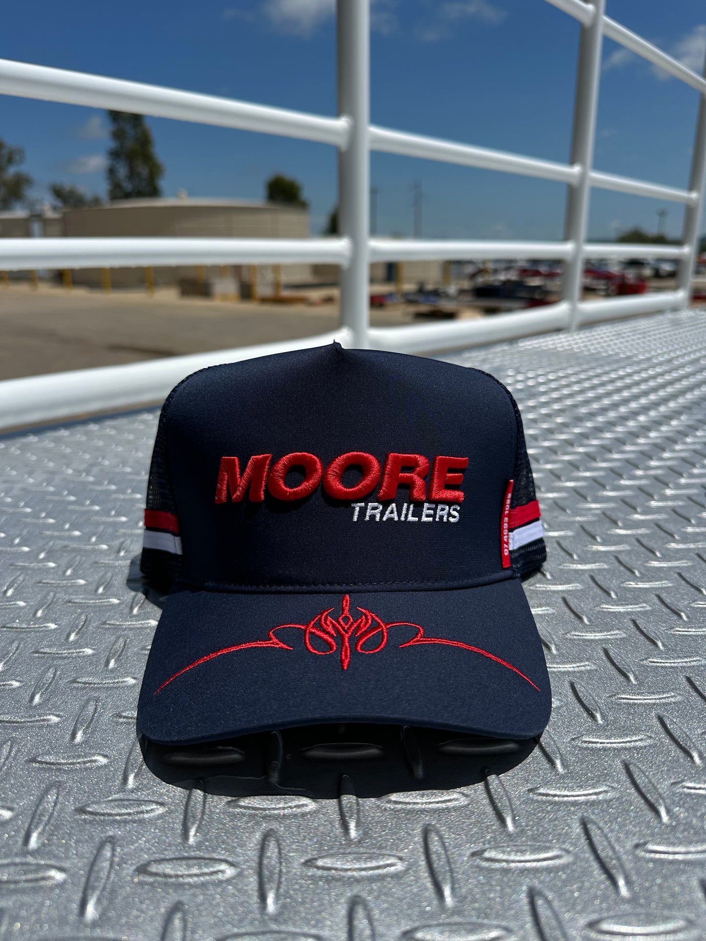 Navy Trucker Cap W/Scroll