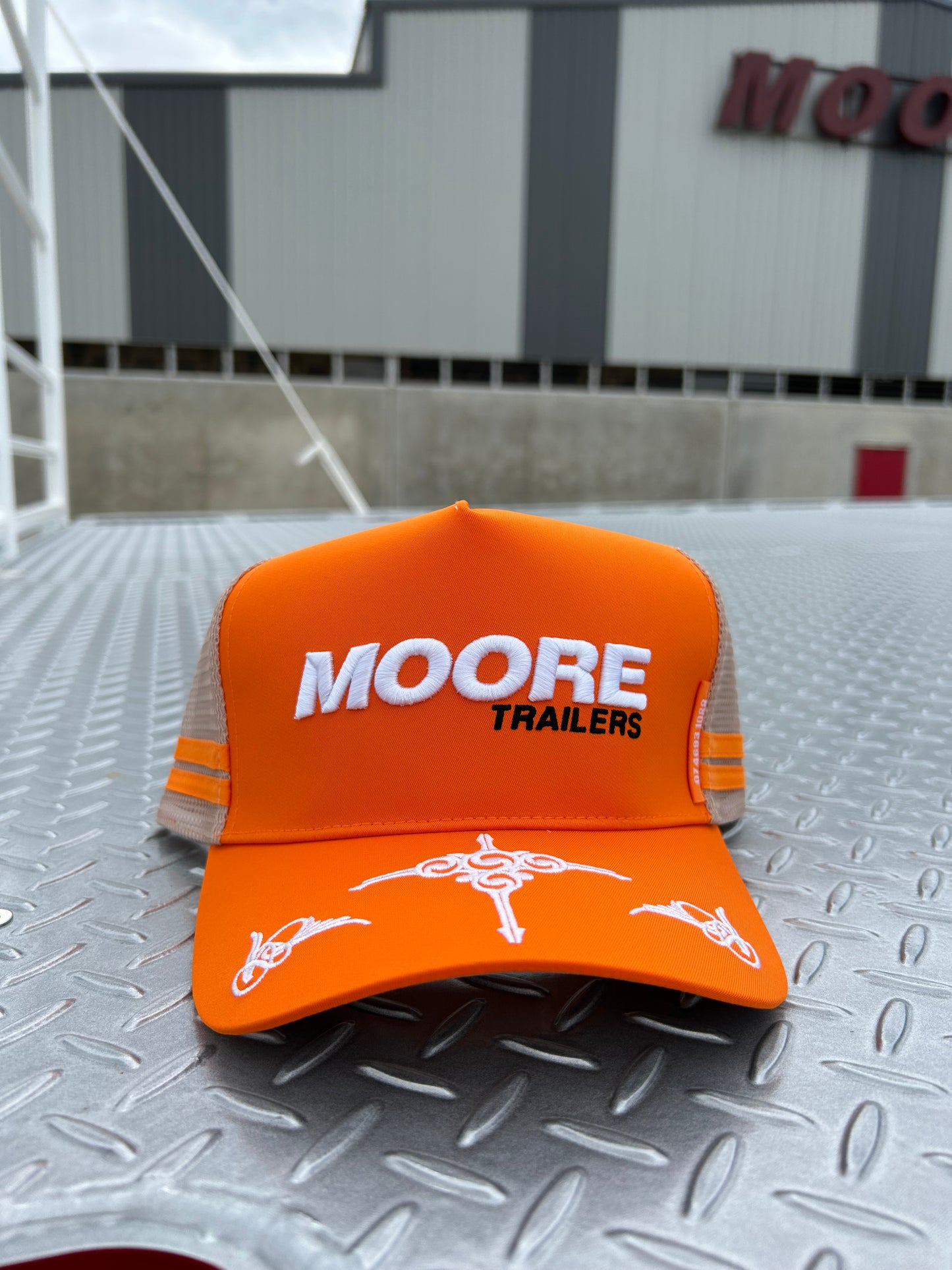 Orange Trucker Cap W/Scroll