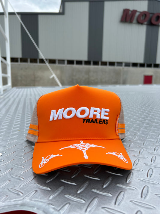 Orange Trucker Cap W/Scroll