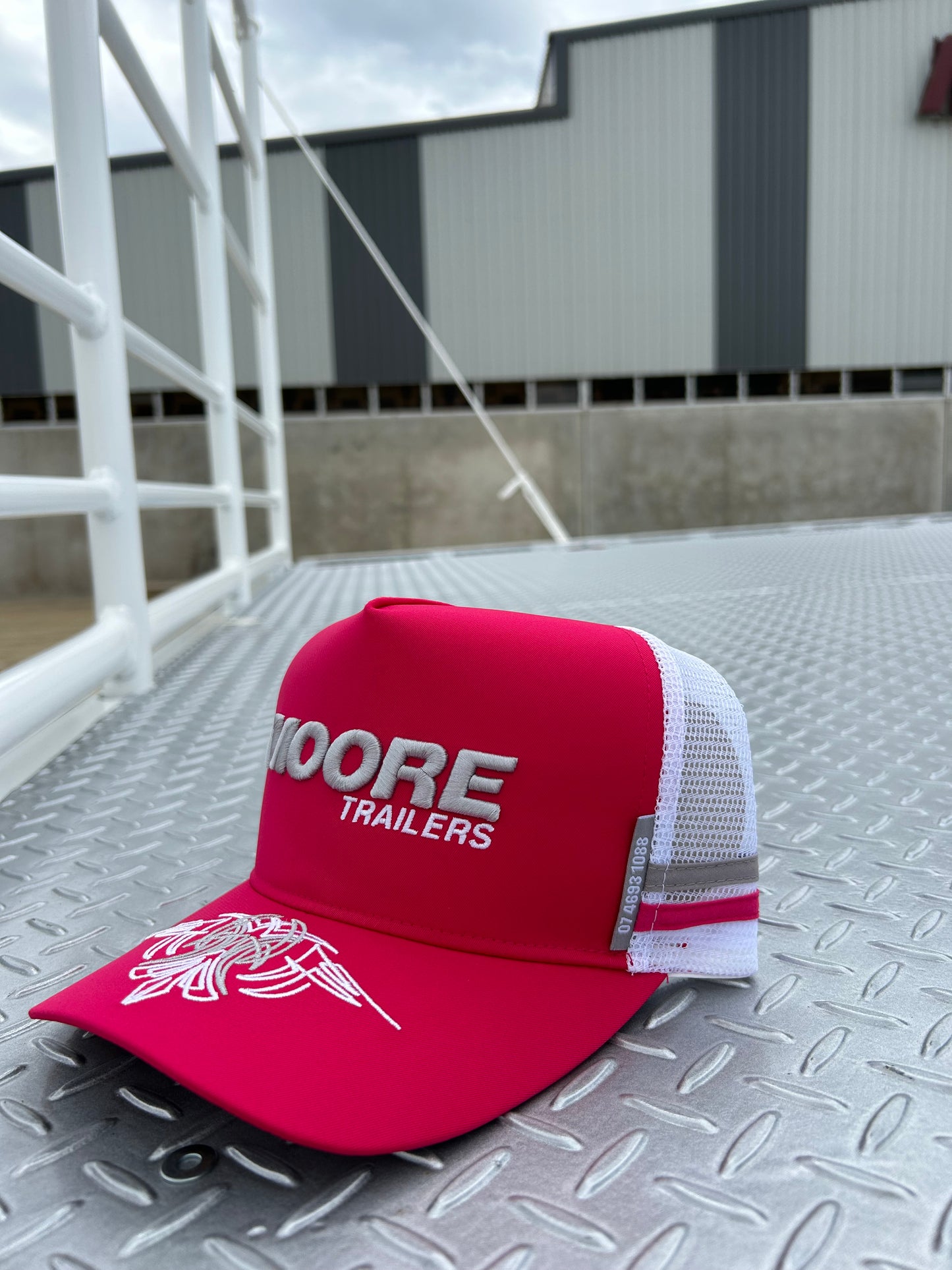Red Trucker Cap W/Scroll