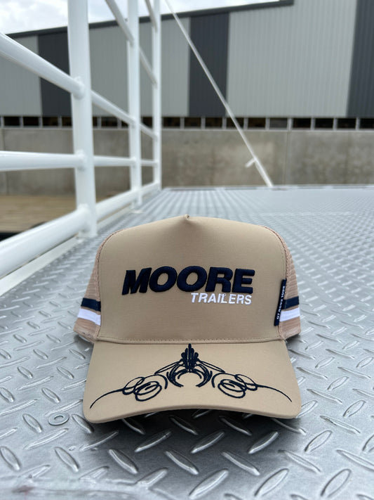 Tan Trucker Cap W/Scroll