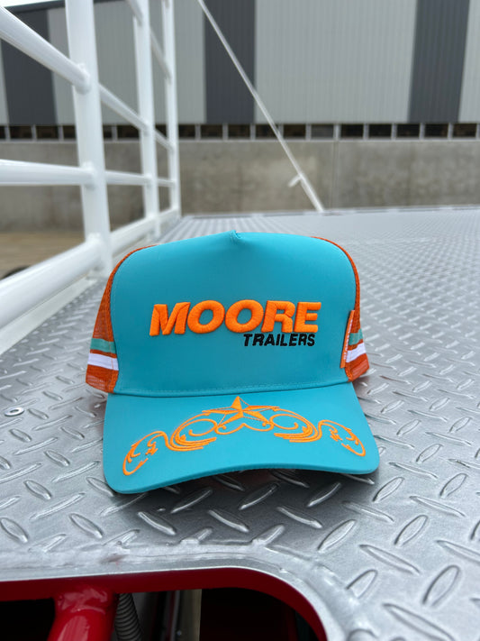 Teal Trucker Cap W/Scroll